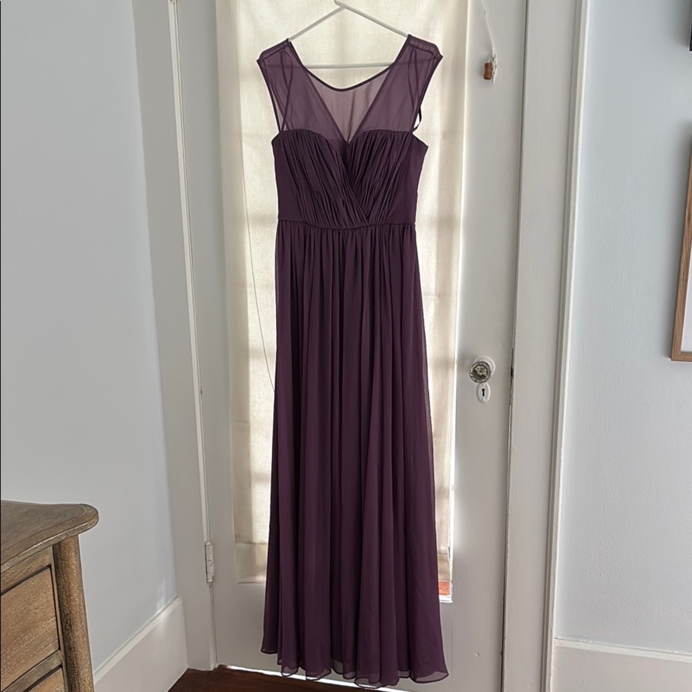 Vera Wang Purple Ruched Scoop Neck Gown for Weddings